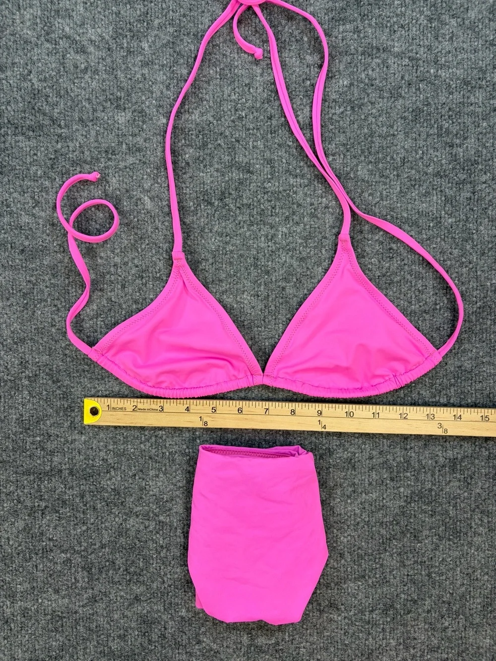 SKIMS Signature Swim Taffy Pink Triangle Bikini Set Women's Small Resort Beach